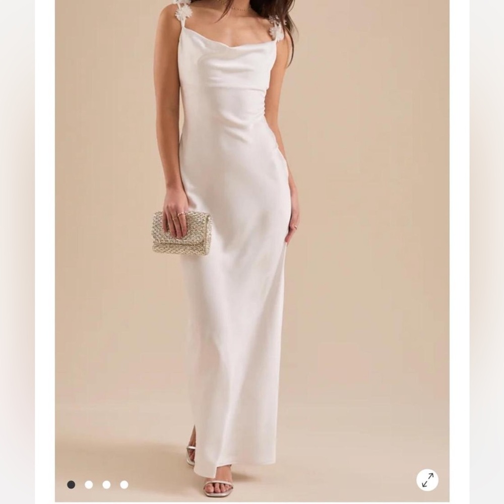 Altar’d State satin maxi dress white